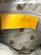 Enzo Bertini Made in Italy leather tag inside yellow crossbody purse