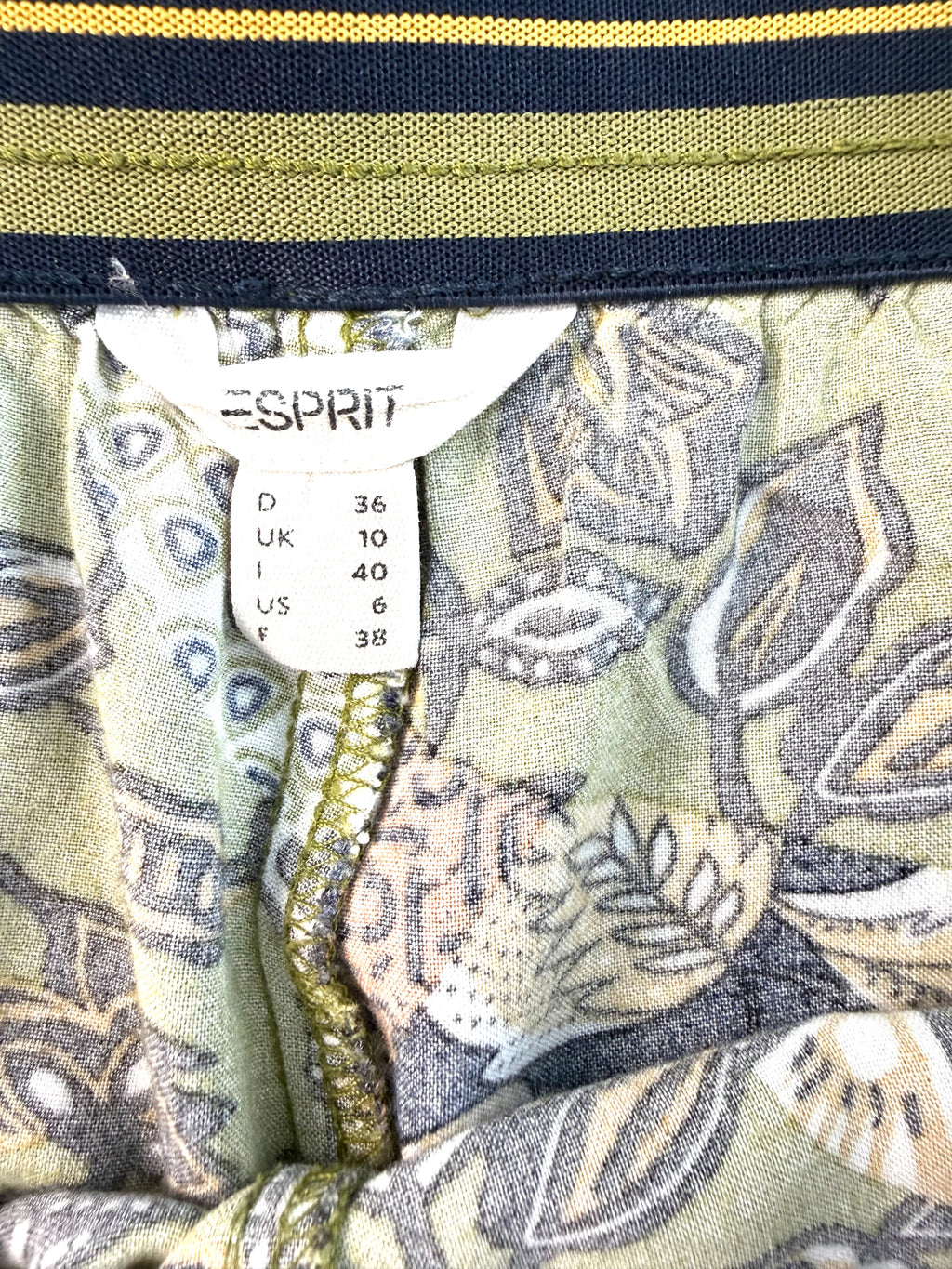 Esprit Patchwork Floral Wide Leg Pants Boho inside tag 
