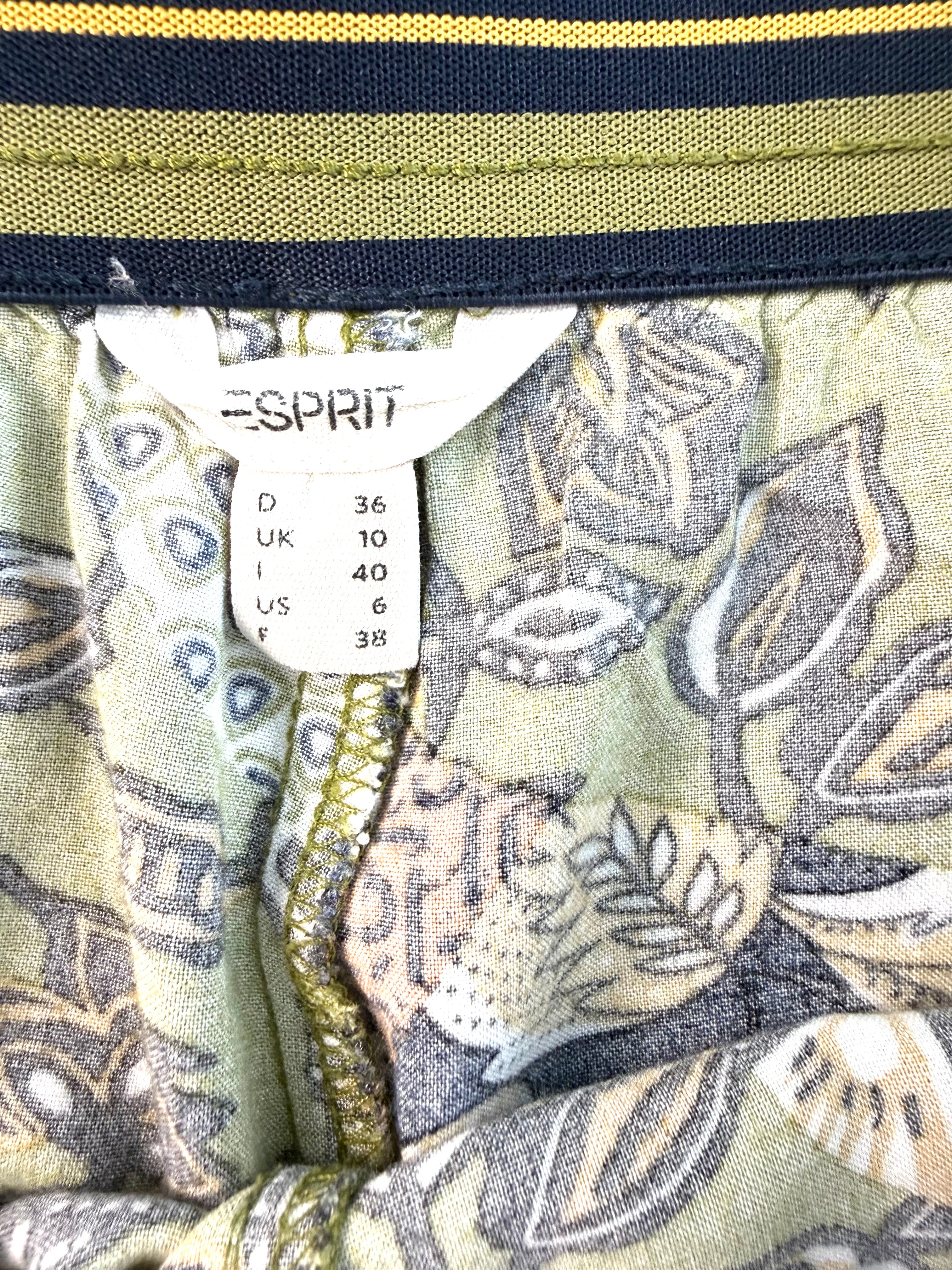 Esprit Patchwork Floral Wide Leg Pants Boho inside tag 