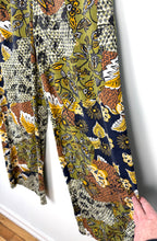 Esprit Patchwork Floral Wide Leg Pants Boho showing flow of front 
