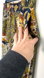 Esprit Patchwork Floral Wide Leg Pants Boho showing front pocket detail 