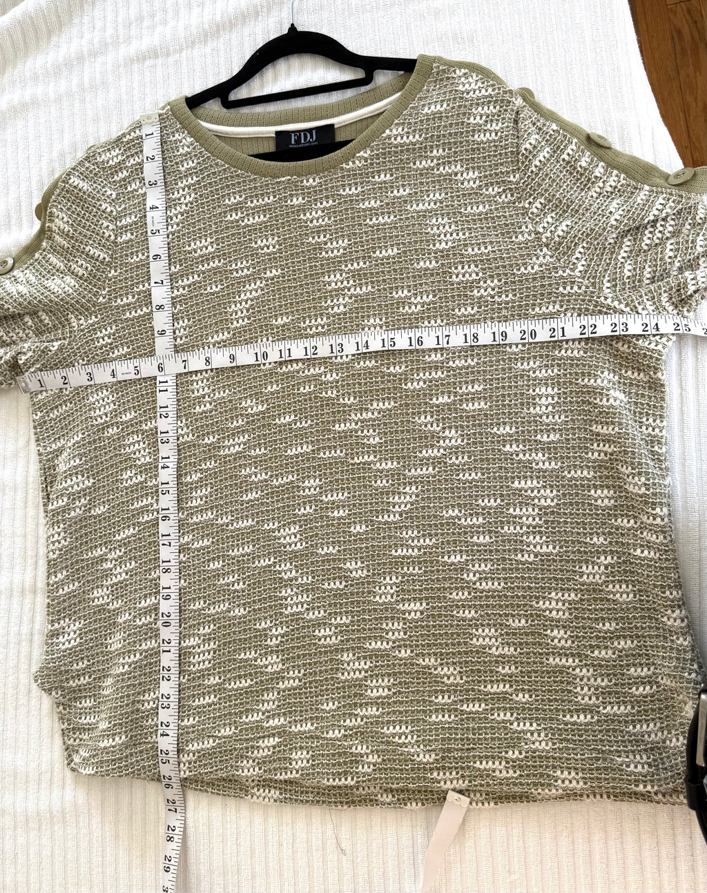 FDJ French Dressing Textured Button-Detail Sweater | Size XL measuring 48" bust and 26" length