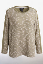 FDJ French Dressing Textured Button-Detail Sweater | Size XL on white background