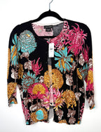 Floral summer cardigan to wear with barrel jeans or wide leg pants NWT  on hanger 