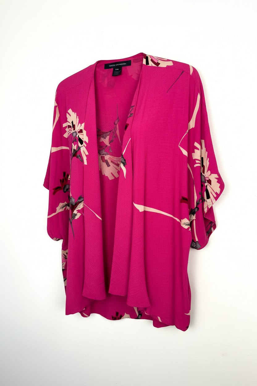 French Connection Floral Kimono | Romantic Boho Layering Piece at Blue Sparrow Shop on white background