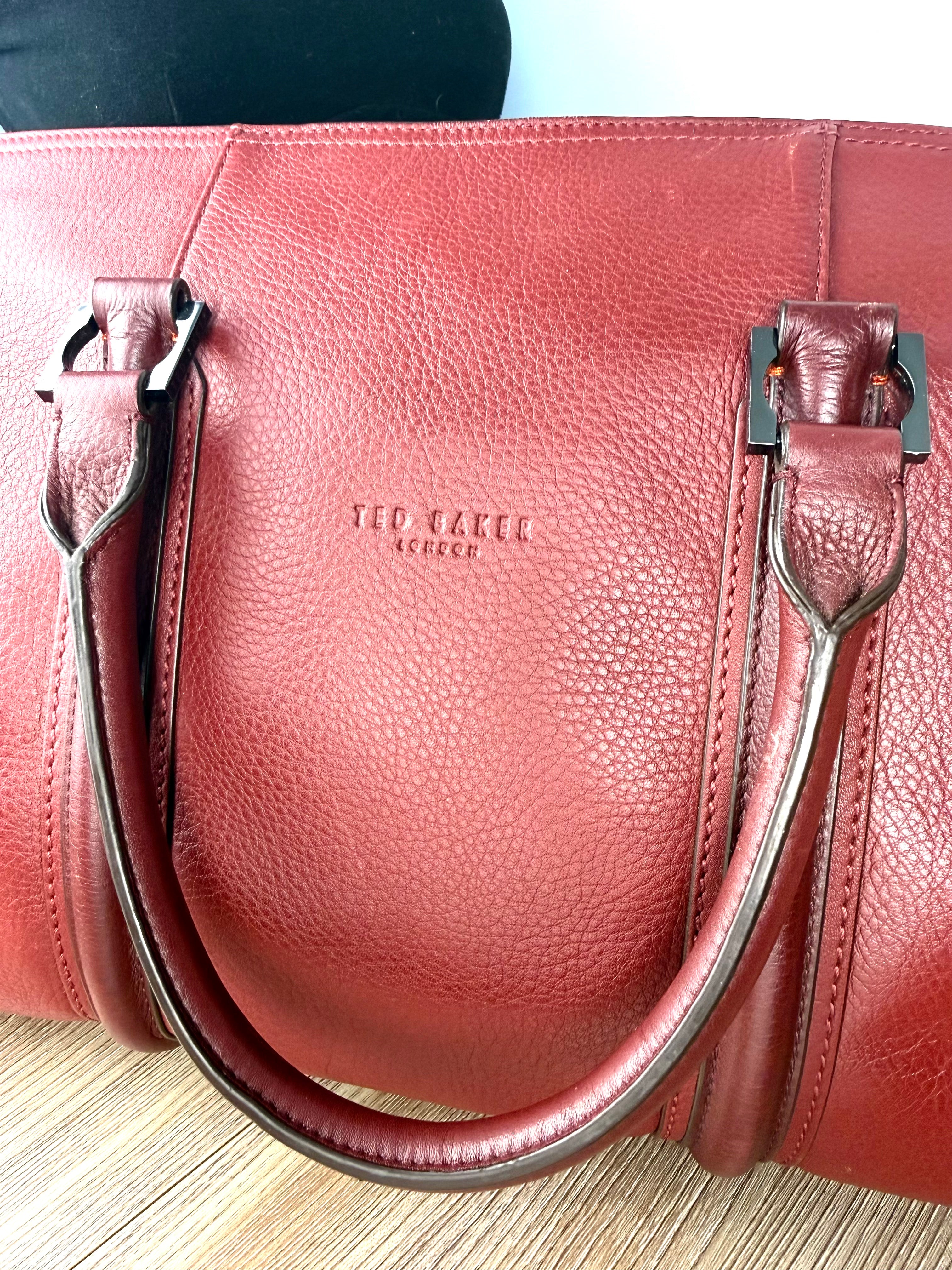 Front view of Ted Baker London Leather Travel bag 