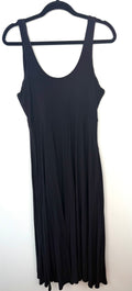 Athleta black sleeveless maxi dress size large front view scoop neck