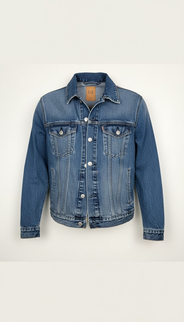 GAP Classic Denim Trucker Jacket | Oversized XS at Blue Sparrow Shop