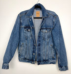 GAP Classic Denim Trucker Jacket | Oversized XS at Blue Sparrow Shop on hanger