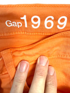 Gap 1969 brand inside  GAP 1969 orange skinny jeans women size 28 mid rise stretch denim