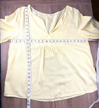 Gap linen blouse in butter yellow measuring 44" bust 25" shoulder to hem 