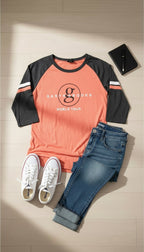 Garth Brooks World Tour Raglan Tee | Size XL at Blue Sparrow Shop flatlay with jeans, sneakers, ipad