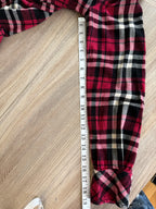 Golden by TNA Women's Red Plaid Flannel Snap Front Shirt | Size Small | 100% Cotton measuring 19" sleeve