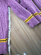 Guzzo 1969 Handmade Cotton Cable Knit Cardigan measuring 19" sleeve length 