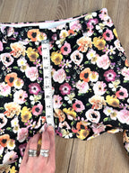 H&M Slim Fit Ankle Pants with floral pattern  measuring approx 9" rise