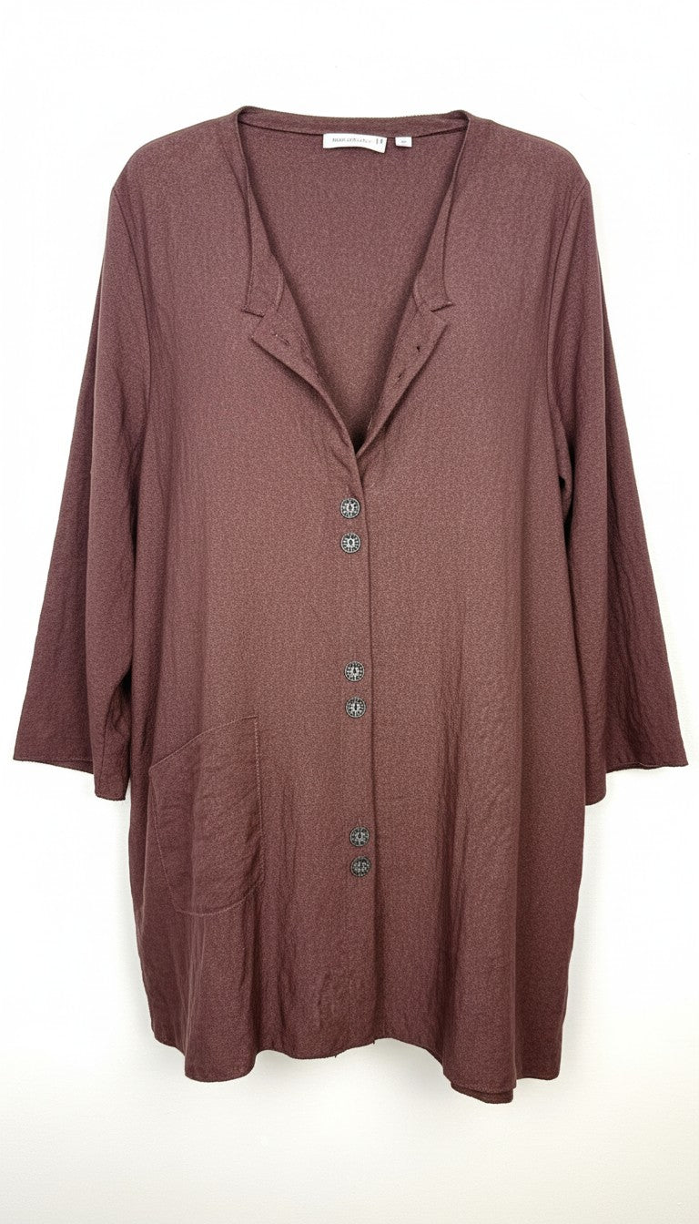 Habitat Button-Front Tunic | Size L  at Blue Sparrow Shop