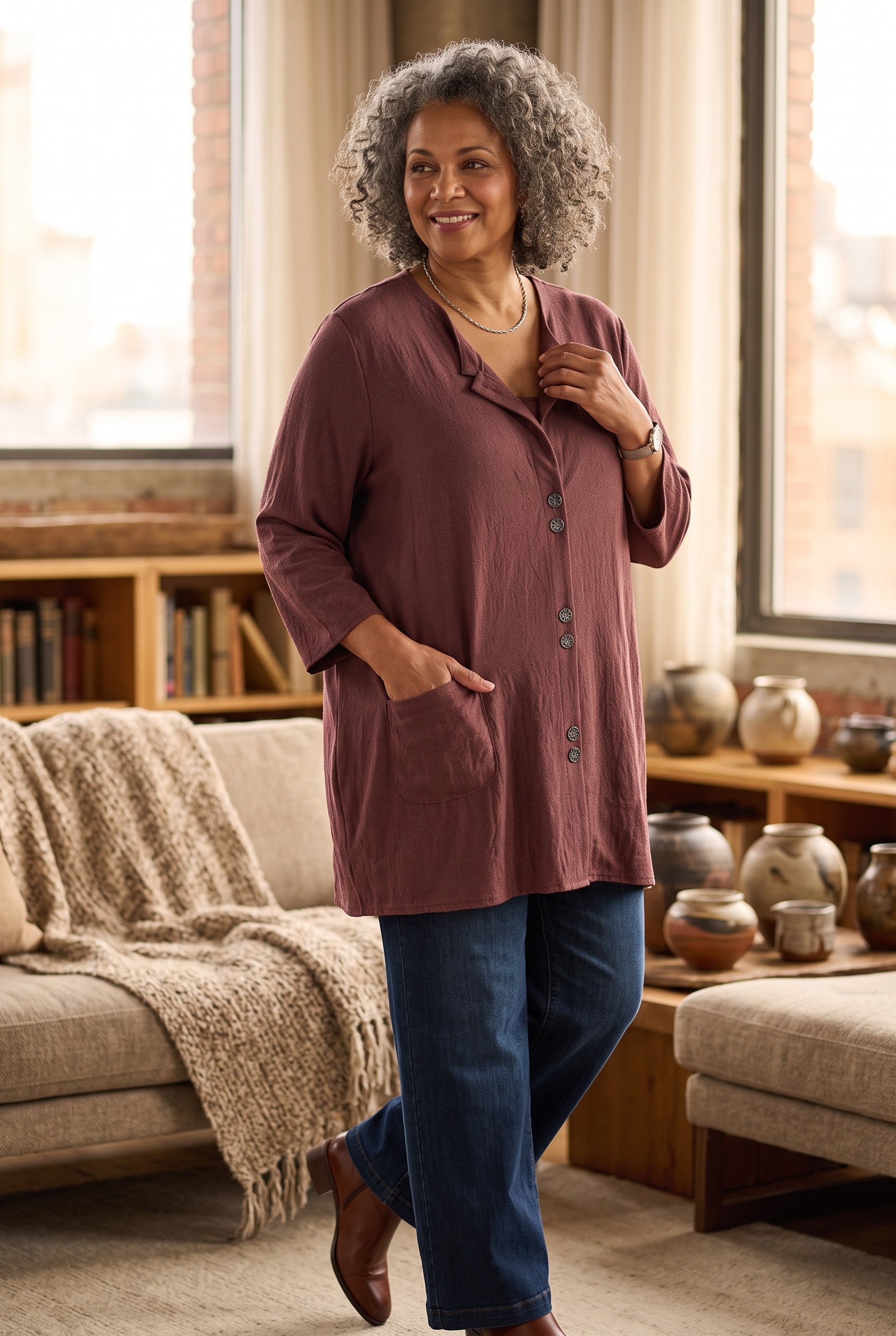 Habitat Button-Front Tunic | Size L