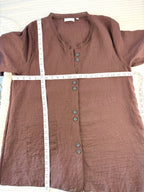 Habitat Button-Front Tunic | Size L  at Blue Sparrow Shop measuring 42" bust and 30" shoulder to hem on short side