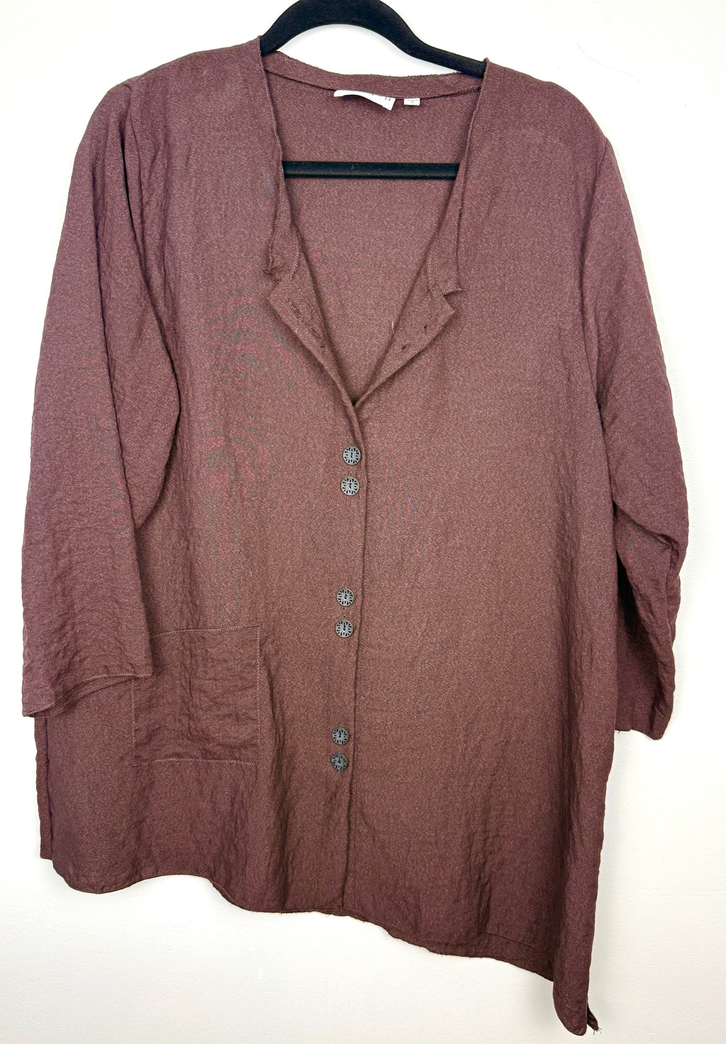 Habitat Button-Front Tunic | Size L  at Blue Sparrow Shop on hanger
