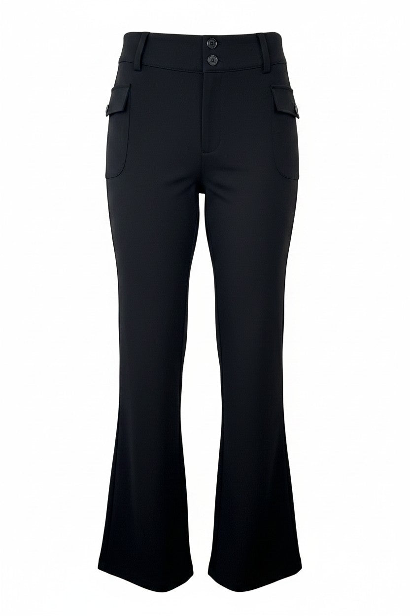 Halara Flared Petite Black Stretch Pants | Size L at Blue Sparrow Shop