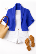Hand Knit Bolero Convertible Shrug | Size S/M at Blue Sparrow Shop on flatlay