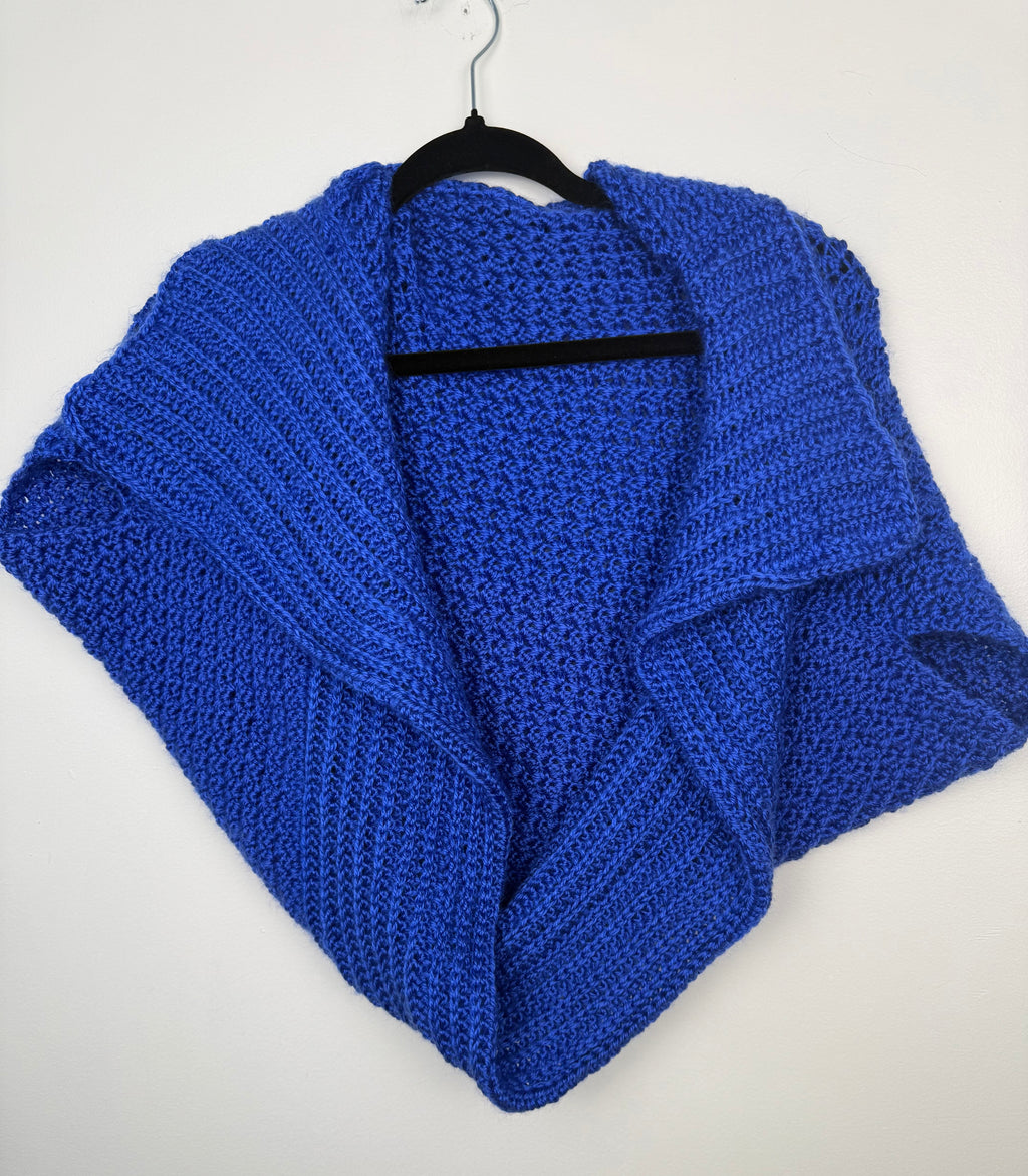 Hand Knit Bolero Convertible Shrug  reversed side up 