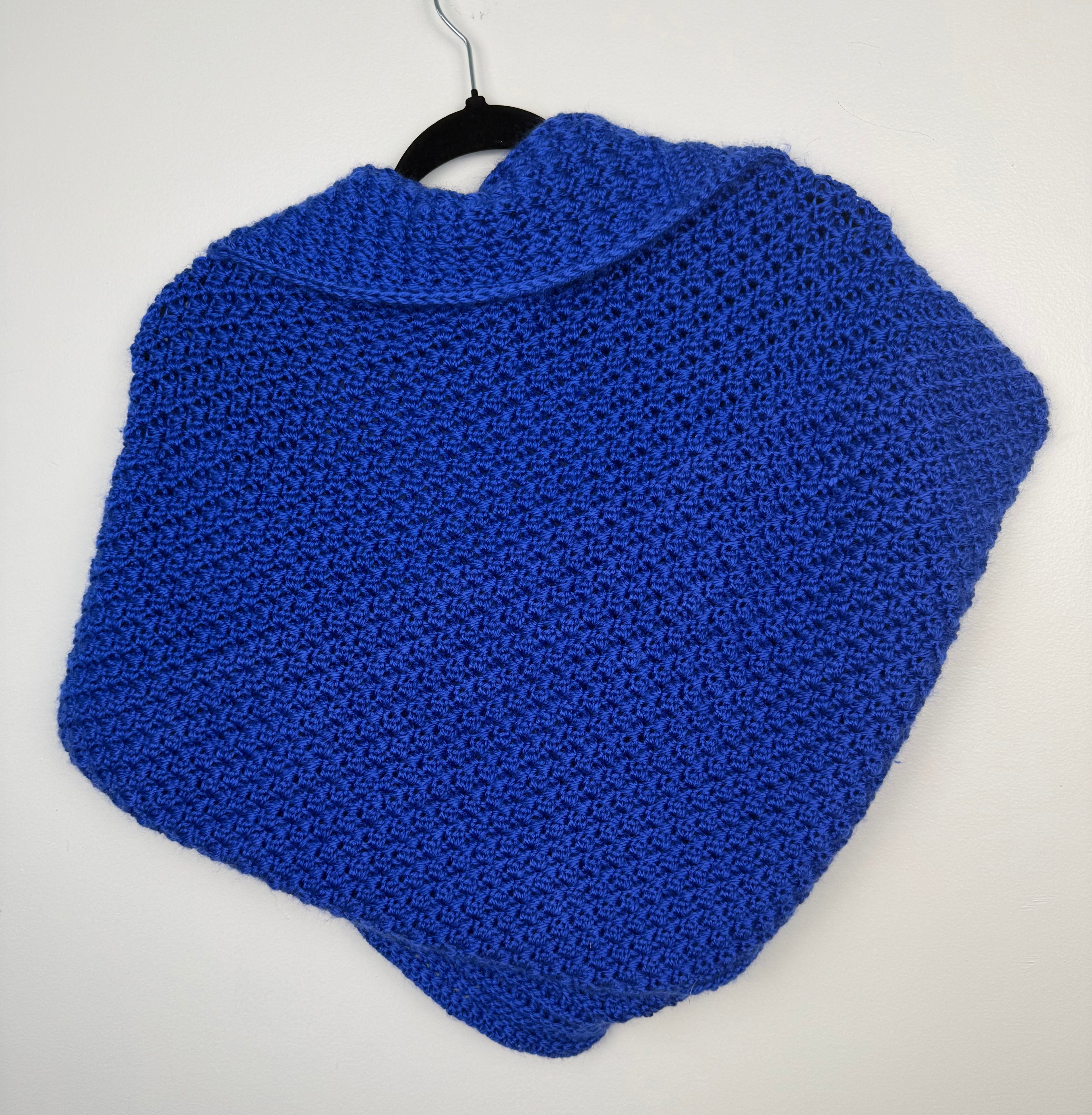 Hand Knit Bolero Convertible Shrug  reversed side up back view 