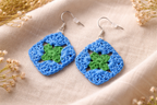 Hand crocheted square earrings at Blue Sparrow Shop 3
