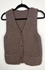 Handmade Chunky knit Button-Front Vest at Blue Sparrow Shop on hanger