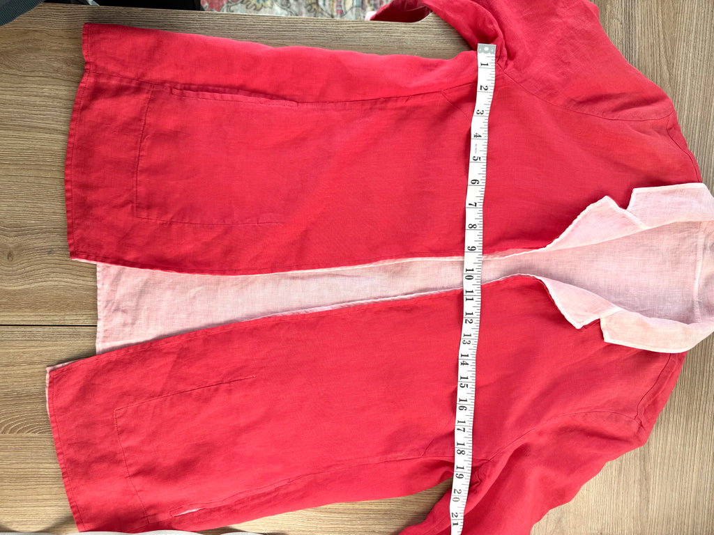 Handmade jacket - reversible - 100% linen measuring 38 inch bust
