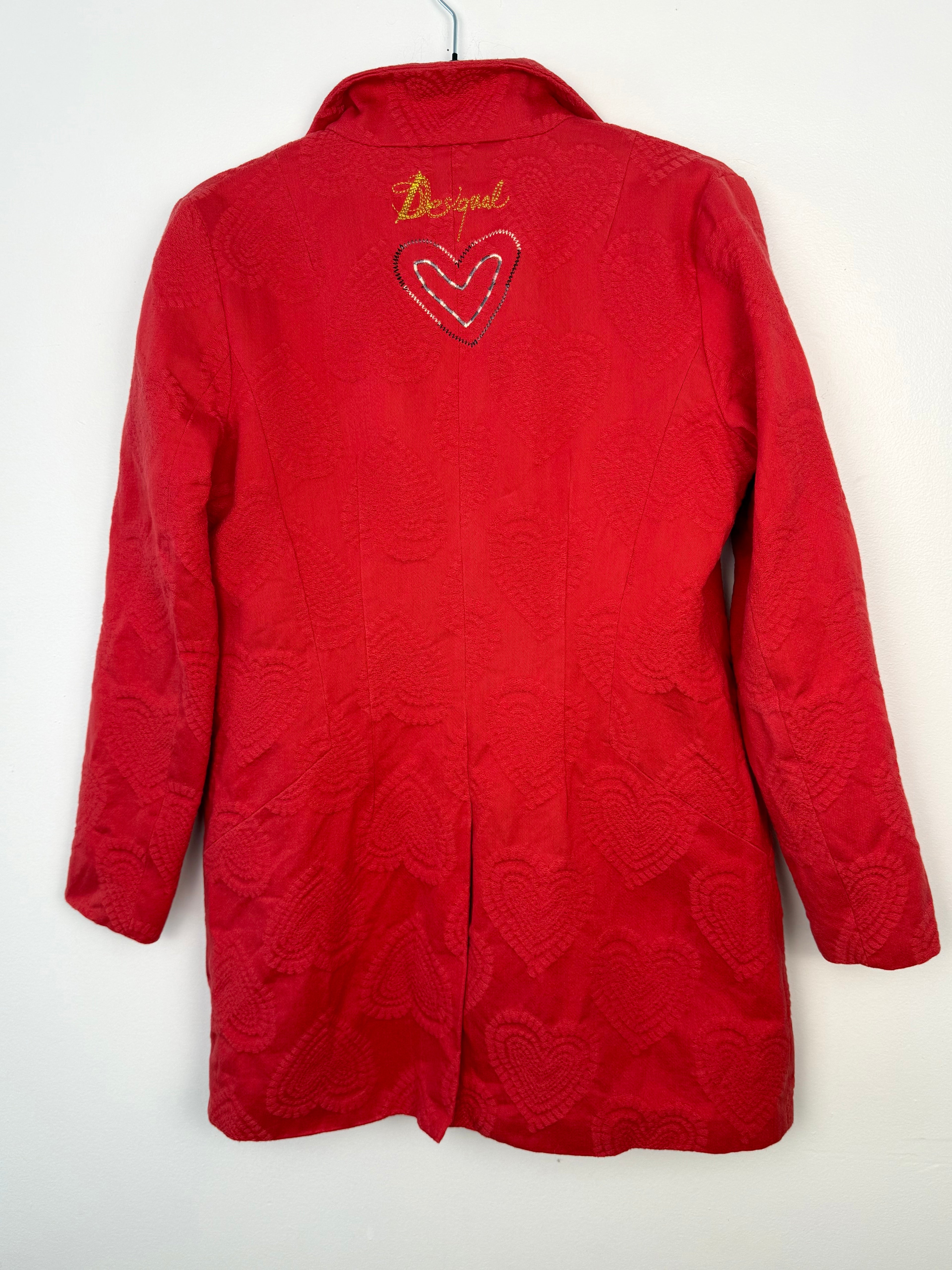 Heart pattern Y2K Desigual jacket  back view 
