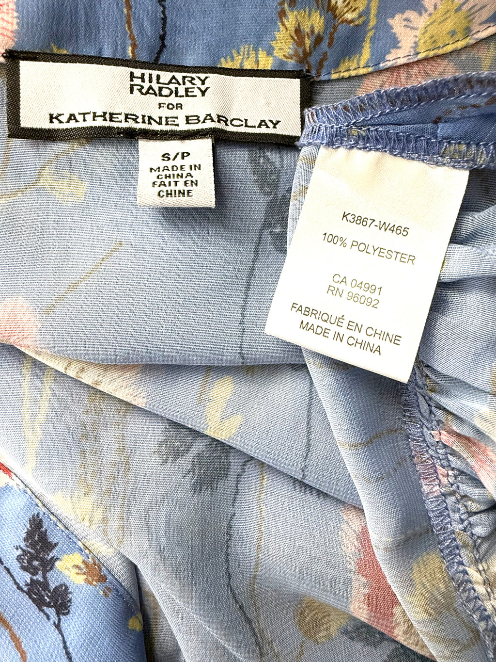 Hilary Radley blue floral kimono | boho duster inside label 