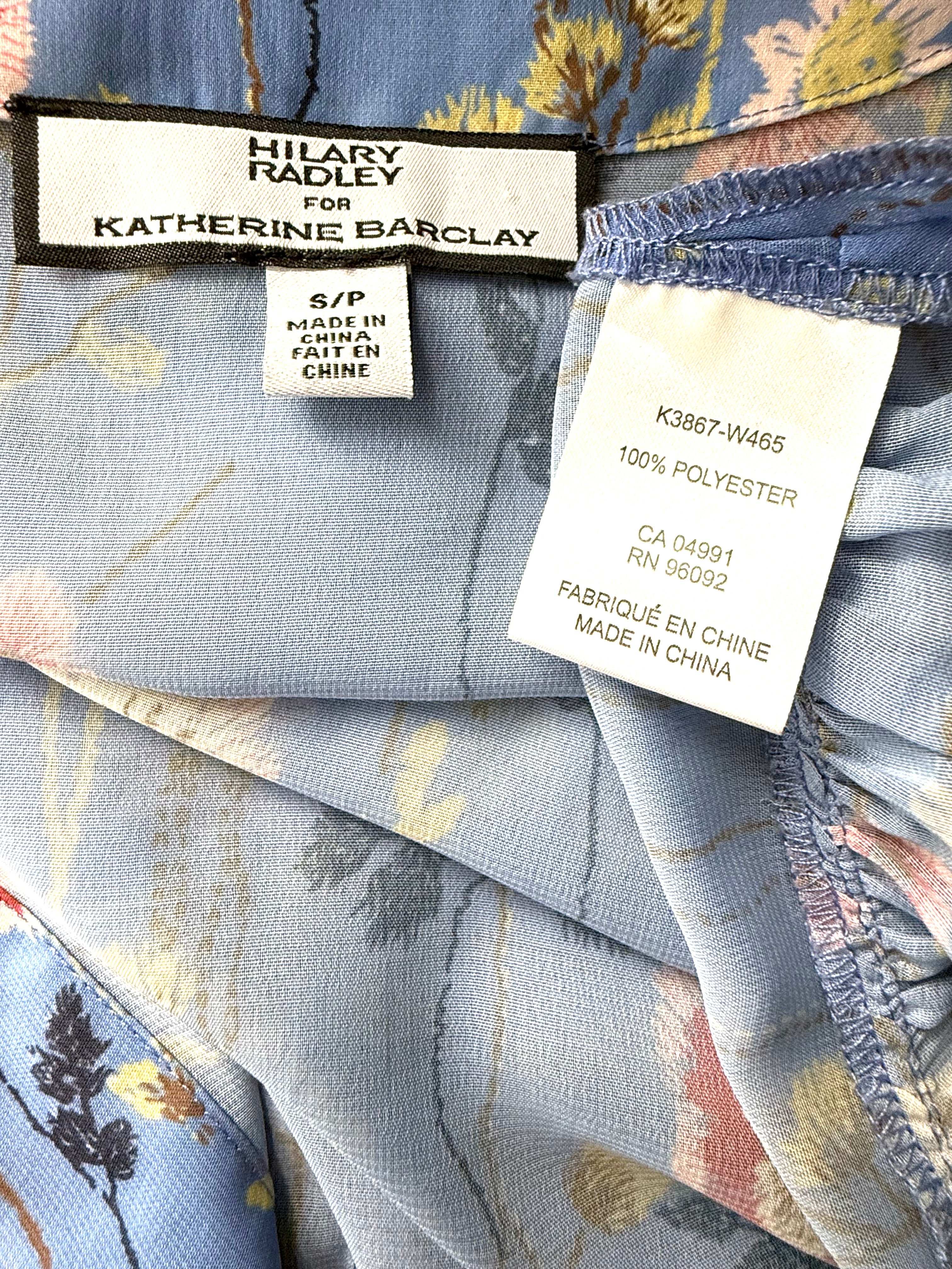 Hilary Radley blue floral kimono | boho duster inside label 