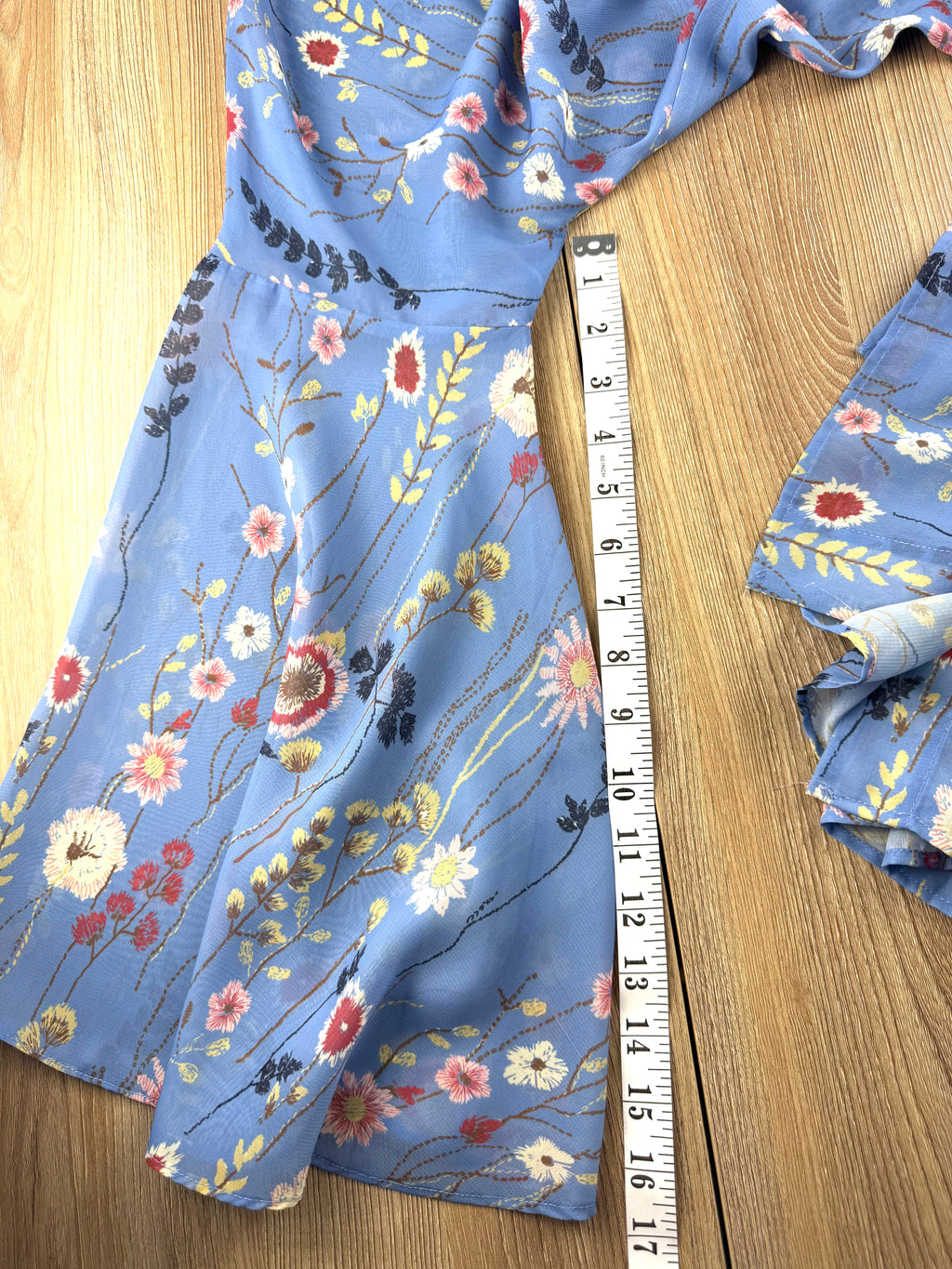 Hilary Radley blue floral kimono | boho duster measuring 17" sleeve