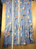 Hilary Radley blue floral kimono | boho duster measuring 44" length
