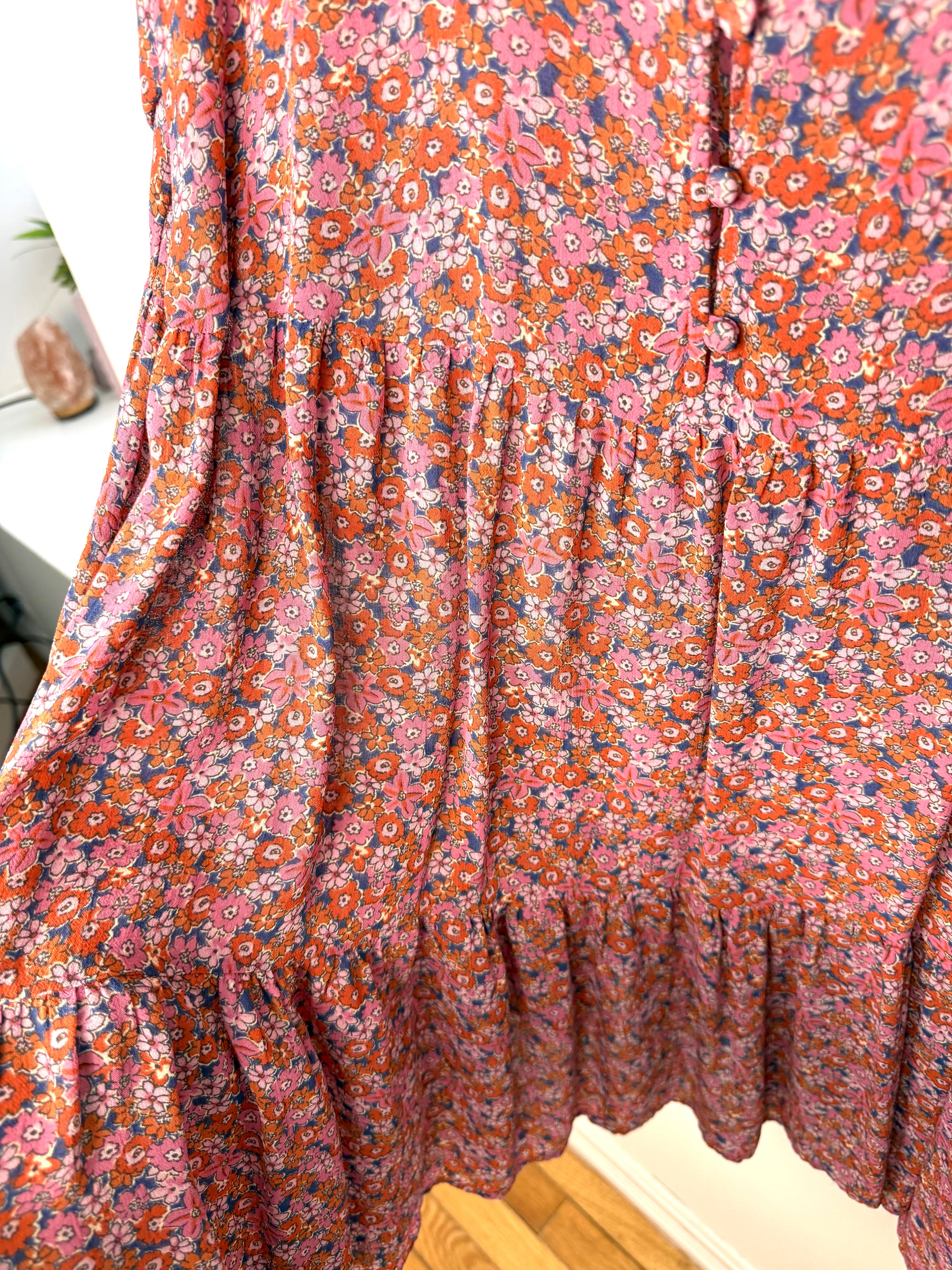 Floral Boho Mini Dress | Size L