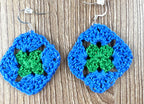 Hand crocheted square earrings