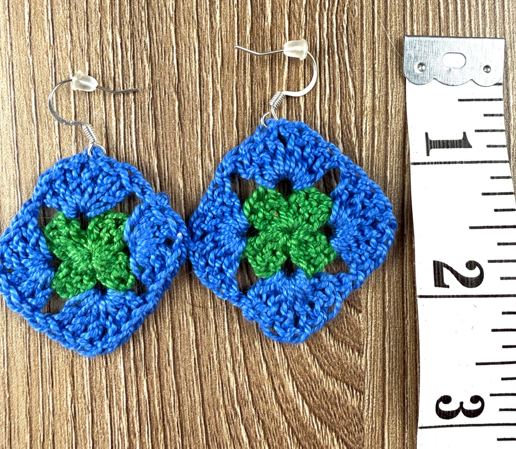 Hand crocheted square earrings