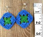 Hand crocheted square earrings