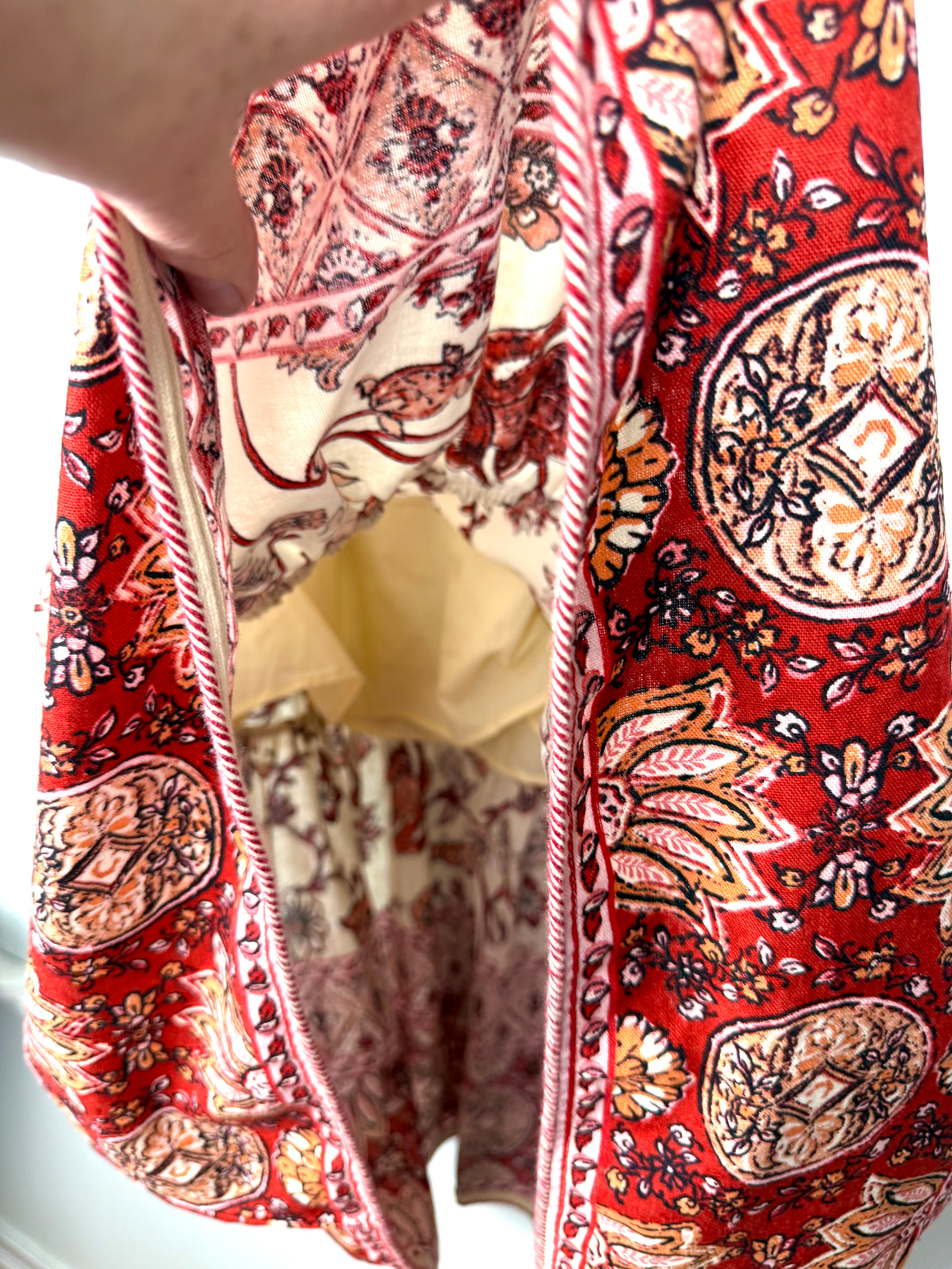 NWT 55% Linen Floral Midi Skirt | Size L
