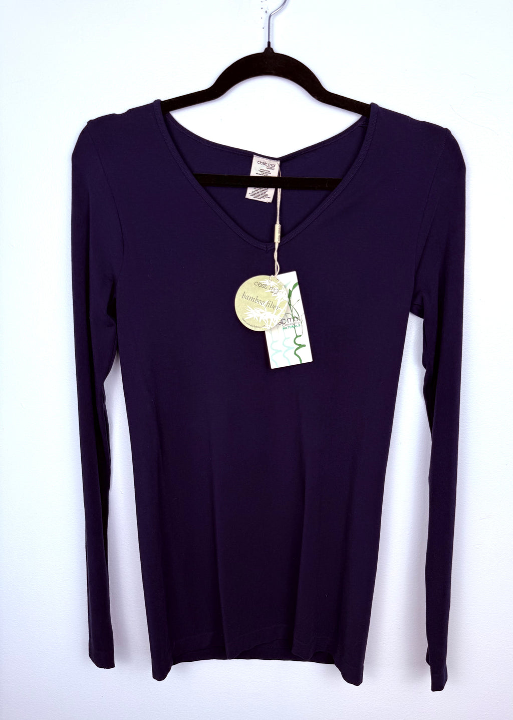C’est Moi Bamboo Long-Sleeve V-Neck Top | One Size