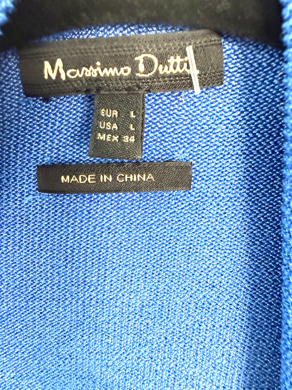 Inside tag Massimo Dutti cardigan with peplum waist - softly tailored cardigan in cornflower blue 