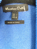 Inside tag Massimo Dutti cardigan with peplum waist - softly tailored cardigan in cornflower blue 