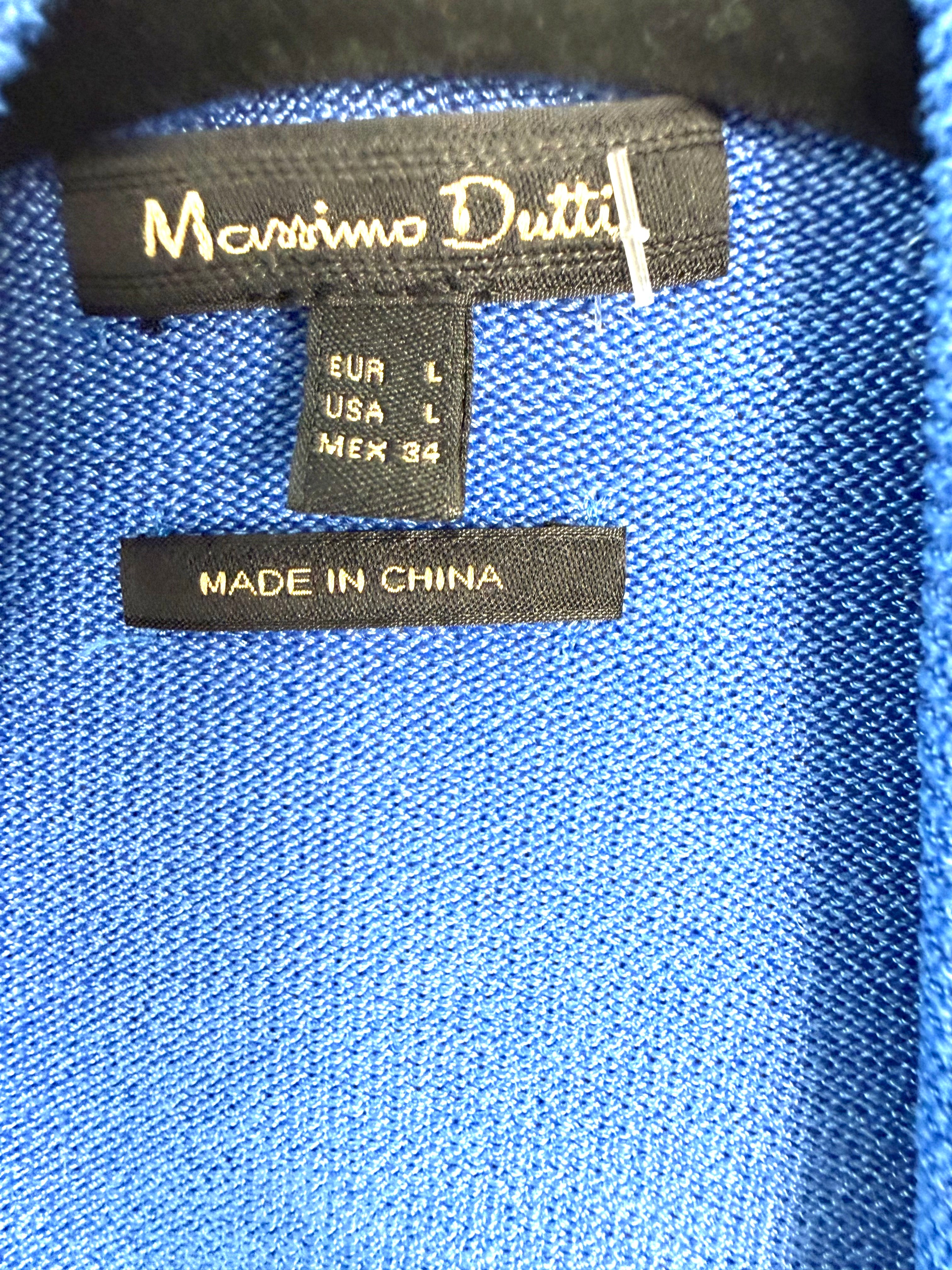 Inside tag Massimo Dutti cardigan with peplum waist - softly tailored cardigan in cornflower blue 