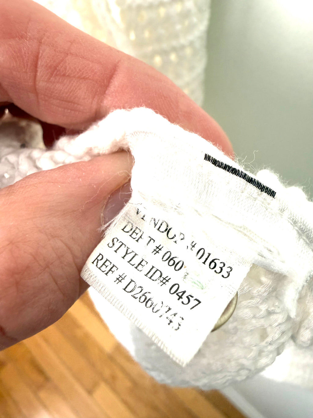 Inside tag on Eddie Bauer 100% cotton cottagecore cardigan  2