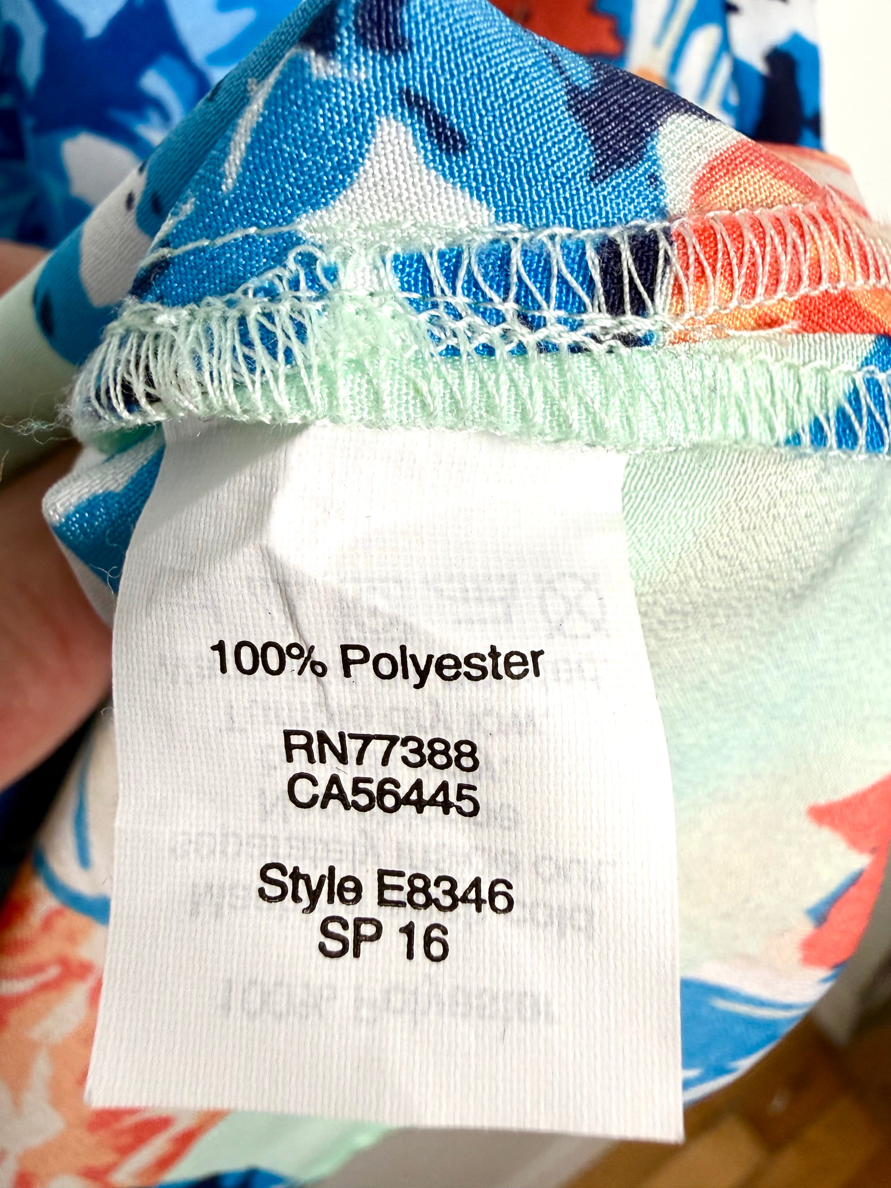 J.Crew 100 percent polyester blouse style E8346 SP16 tag