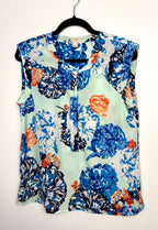 J.Crew sleeveless floral blouse button front detail size 8