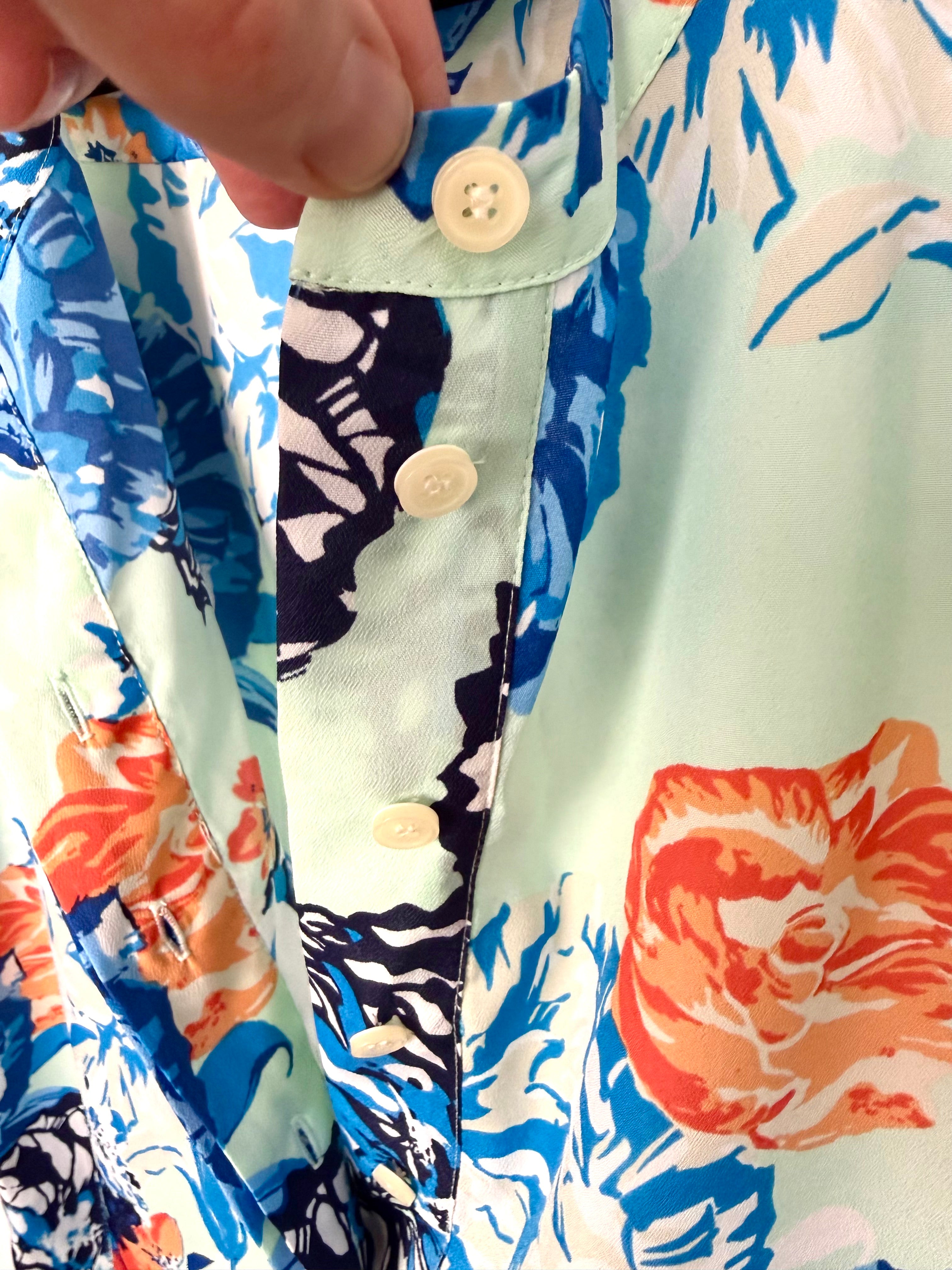 J.Crew sleeveless floral blouse button front detail size 8 2
