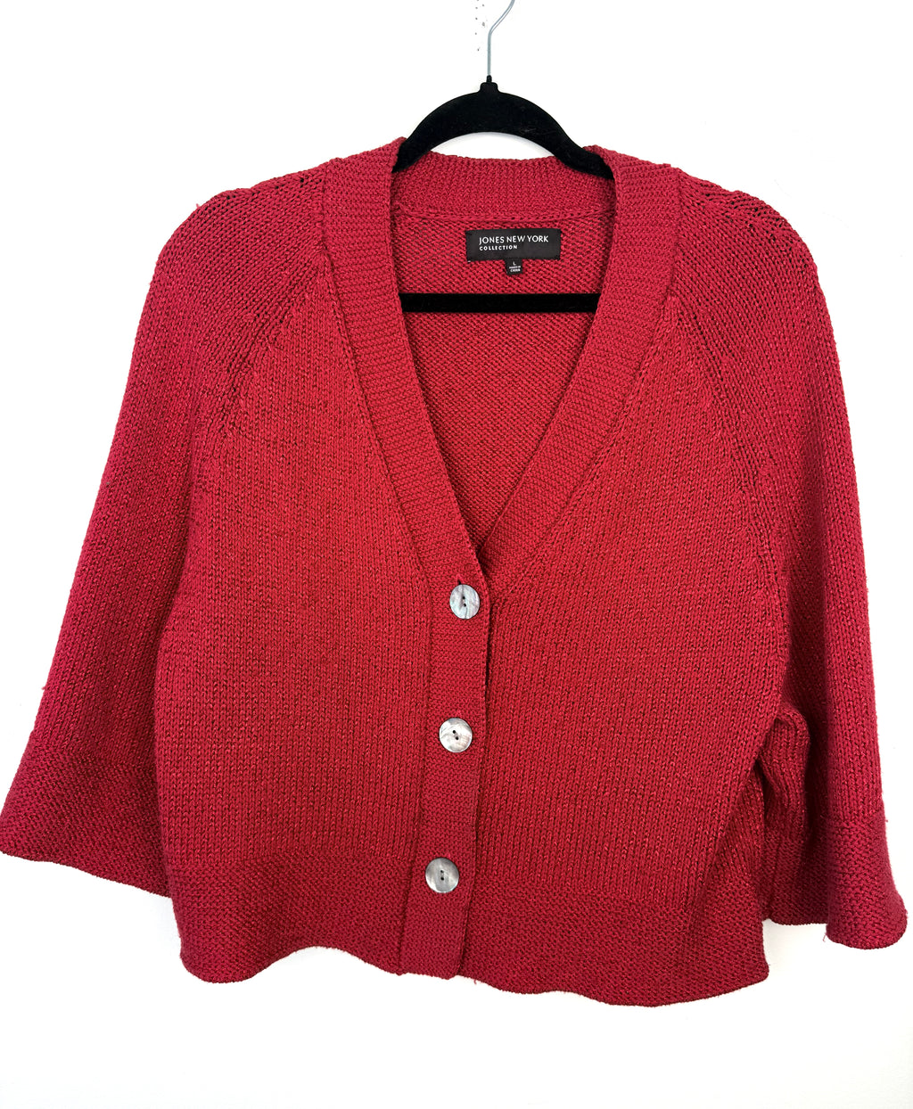 Jones New York red cardigan size L