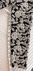 Joules Black & Cream Floral Jacquard Tunic Dress | Size 8 measuring 16" sleeve